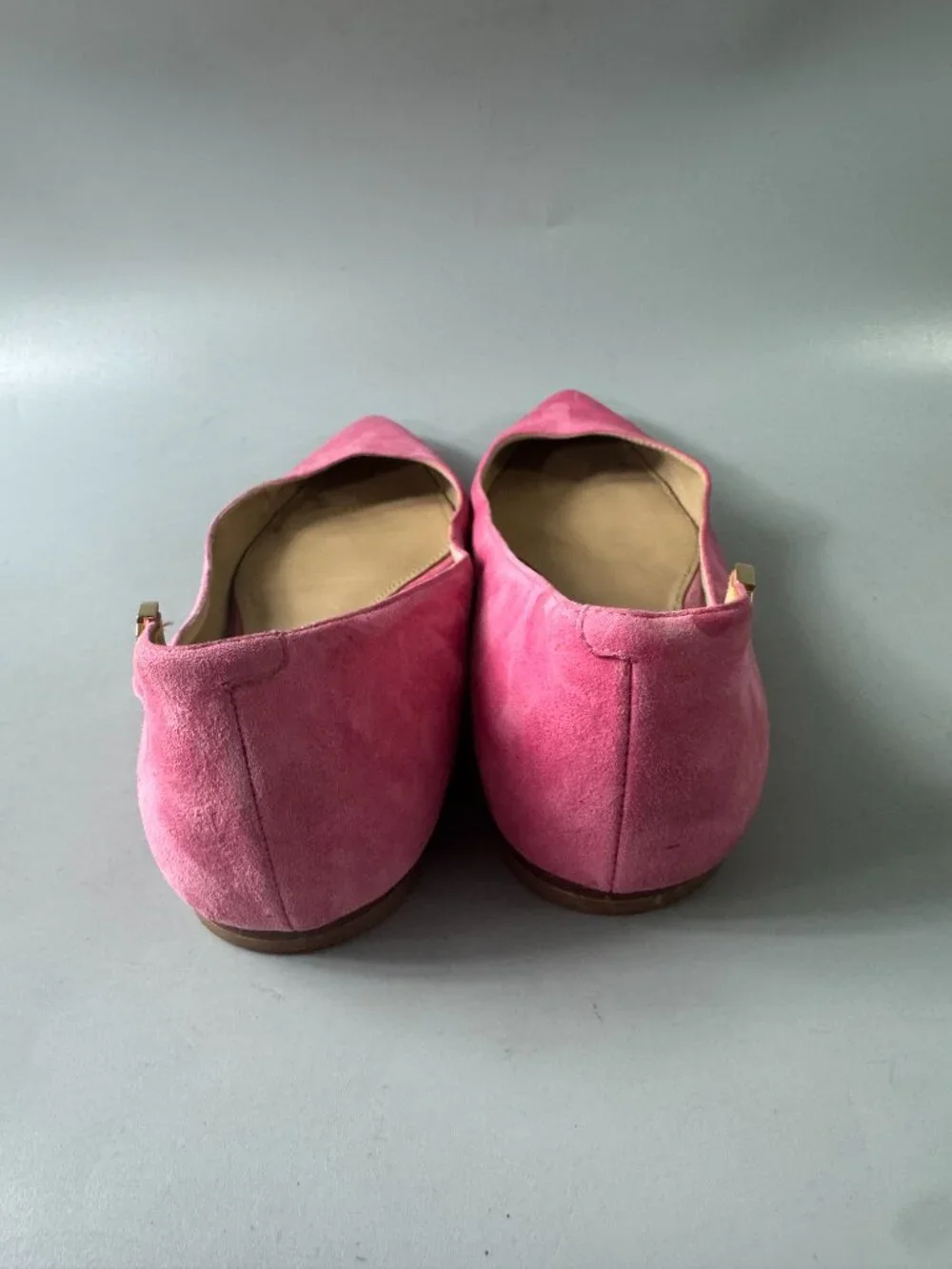 Tory Burch Pink Suede Pointed Flats, Size 7 M